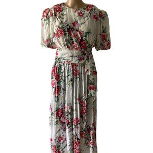 Vintage Jane Singer Petites Floral Size 10 Long Dress